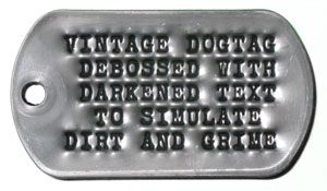 Mil-Spec Matte Dog Tag with darkened debossed letters