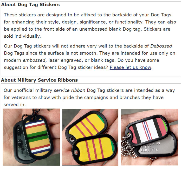 does the navy have dog tags